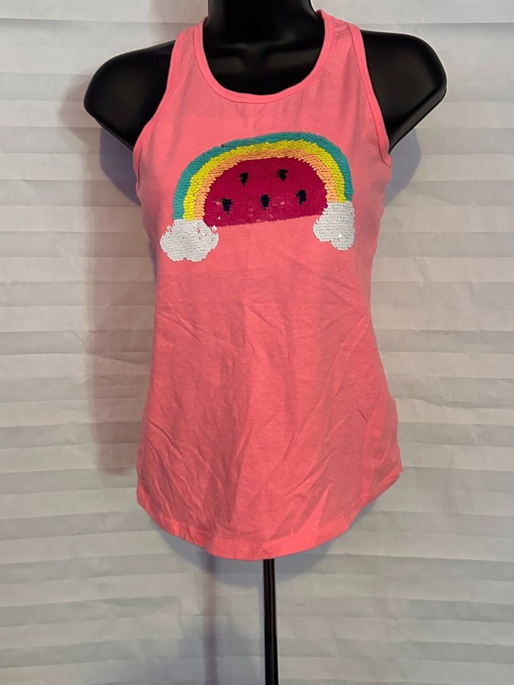 Cat & Jack Pink Sequin Tank Top Girls Size Large